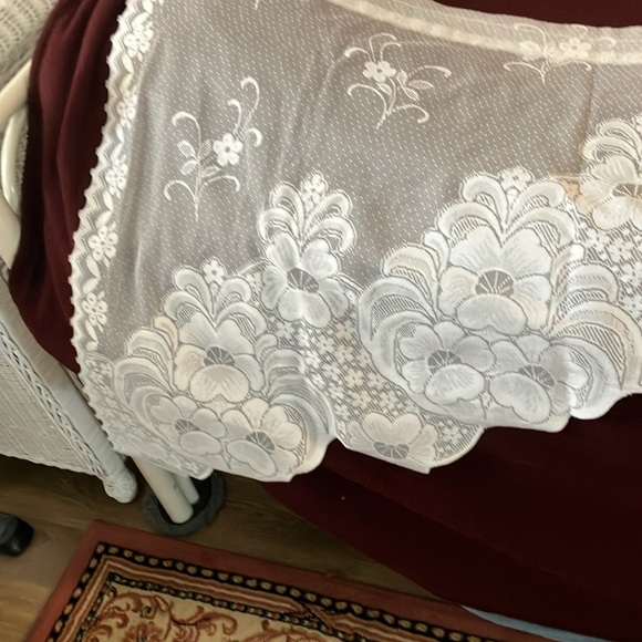 VINTAGE SWAG VALENCES PAIR  SEMISHEER COTTON POLYESTER - Picture 5 of 15